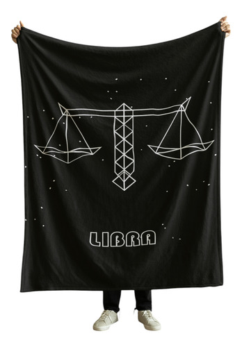 Cobija Frazada Varios Diseños Espiritualidad + Cuarzo Regalo Signo Zodiacal Libra Frazada Ligera 110x160cm
