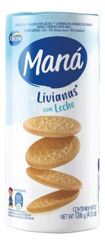 Galletitas Arcor Mana Liviana Con Leche - Dulces 136g