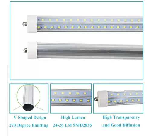 JESLED T8/T10/T12 - Tubo de luz LED (96 pulgadas, base FA8, 8 pies