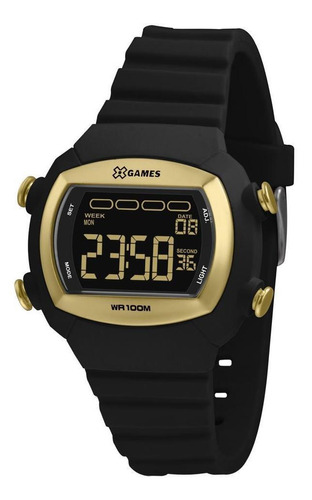 Relógio Digital Feminino X-games Xlppd052 Pxpx Preto/dourado