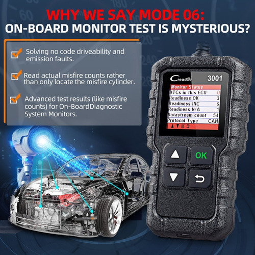 Imagen 5 de 7 de Escaner Launch Creader 3001 Automotriz Obd2 Multimarca Motor
