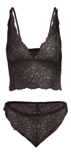 Conjunto De Sujetador Y Braguita De Encaje Para Mujer Bralet