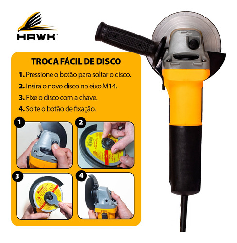 Lixadeira Esmerilhadeira Elétrica Angular 850w Com Disco