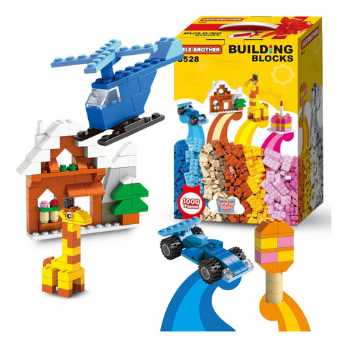 Mega Kit 1000 Peças Blocos De Montar Bloxi Starter Colorido