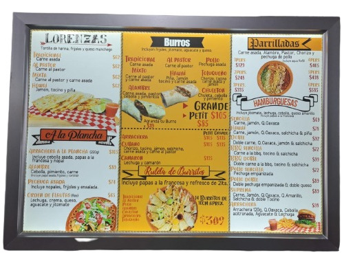 Marco De Luz 40x60 Panel Luminoso Para Menus Interiores 