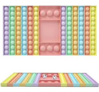 Pop It Tablero Juego Juguete Antiestrés Ludo + Dados Colores