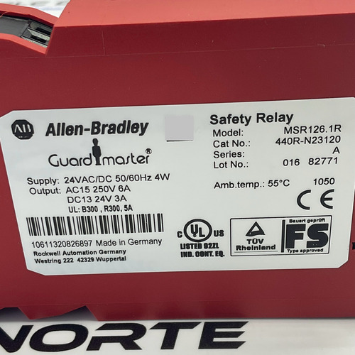 Allen Bradley Msr126.1r 440r-n23120 Relevador Seguridad (Usado)