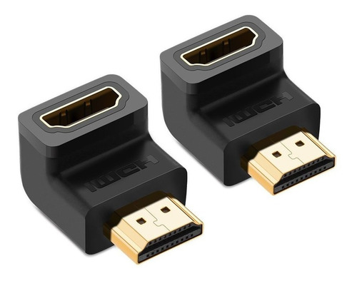 Ugreen 2 Pack Hdmi Adaptador Derecho Angulo 90 Degree Gold P