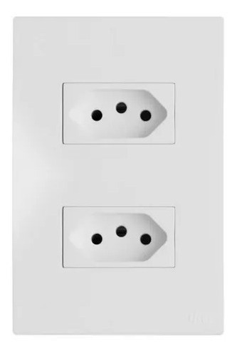 Tomada Dupla 20a 4x2 Branco Recta Satin Com Placa Blux