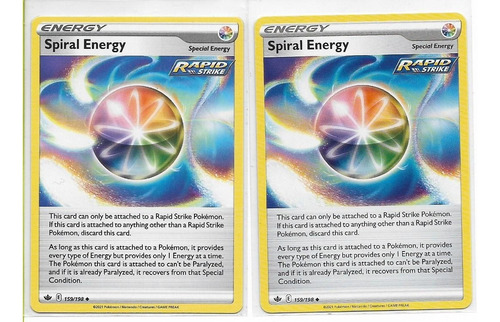 Pokémon Energía Espiral X2 159/198 Uncommon.