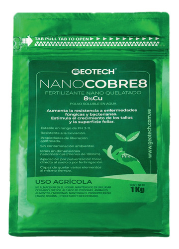 Fertilizante Nanoquelatado Cobre 1 Kg