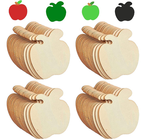 40 Piezas De Madera Forma De Manzana Manualidades, Reco...