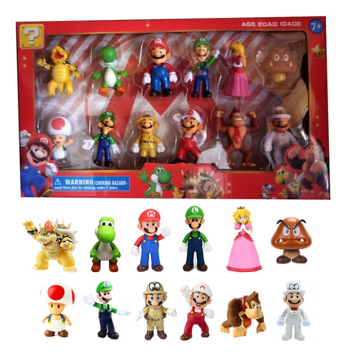 Figura Super Mario Bros Set X 12 Piezas Coleccion