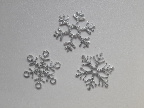 Copos De Nieve Frozen 5 Cm Goma Eva Glitter (40 Utotal) Plateado Copos De Nieve Frozen 5 Cm.