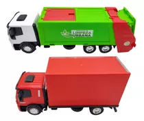 Kit 4 Iveco Caminhão Brinquedo Bebida Baú Basculante e Lixo em