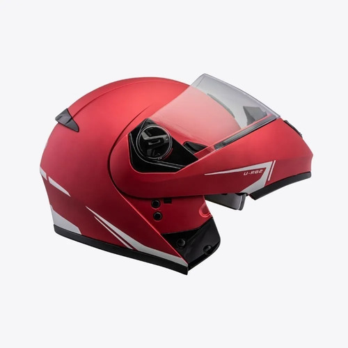 Capacete Peels U-rb2 Vermelho Fosco Robocop+oculos Solar