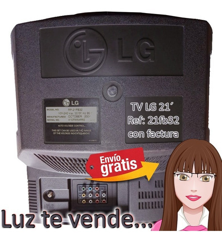 Imagen 3 de 4 de Televisor LG De 21´ / Salida Frontal-atrás Ref:21fb32