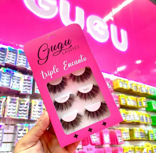 Pestañas Gugu Lashes Triple Encanto Fibras De Seda