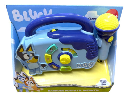 Bluey Karaoke Portatil Infantil Luces Y Sonidos Ludo Color Azul