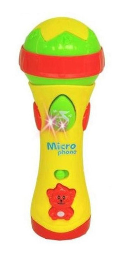 Microfone Infantil Com Luz E 12 Sons Primeiro Microfone - Dm