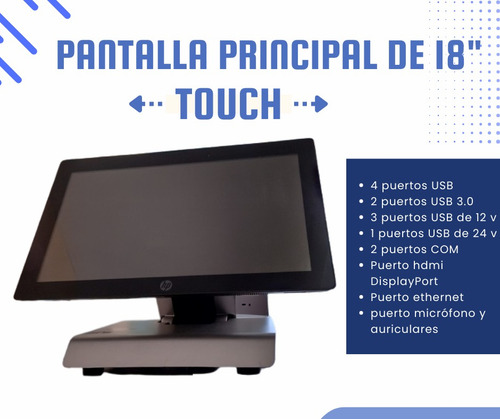 Hp All-in-one Doble Pantalla Touch Ideal Para Punto De Venta Color Gris - Bueno (Reacondicionado)