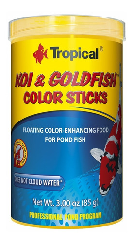 Alimento Tropical Koi Goldfish Color Sticks 80g Peces Carpas