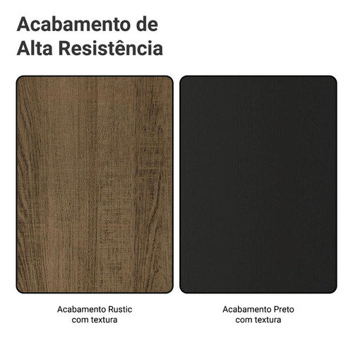 Armário Estante Multiuso Despensa 15 Prat 177cm Madesa Rp Cor Rustic/Preto