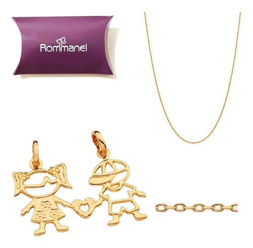 Cordão Feminino Rommanel Com Pingente - 50 Cm 531639 541937 Cor Dourado