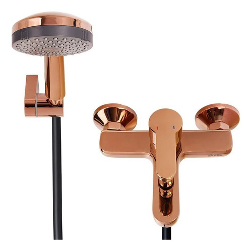 Monomando Llave Grifo Tina, Ducha Modelo Arona Color Cobre
