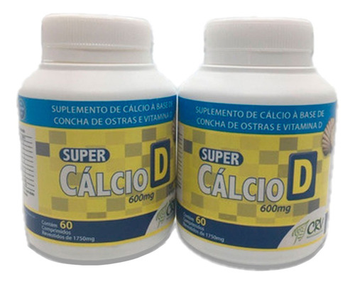 Super Cálcio D Da Concha Da Ostra Frete Grátis Kit C/ 02 Un