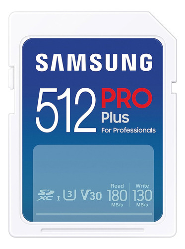 Tarjeta De Memoria Samsung Pro Plus 512gb - Sdxc 180 Mb/s 4k