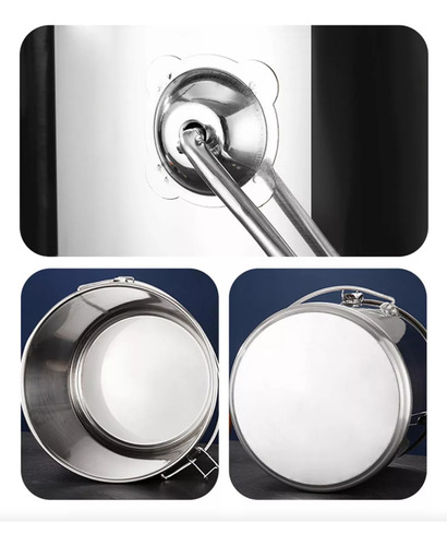 Olla De Acero Inoxidable 201 Con Tapa Para Cocinar 6l