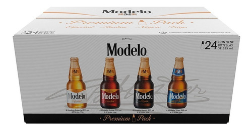 Cerveza Modelo Premium Pack 24 Botellas De 355ml.