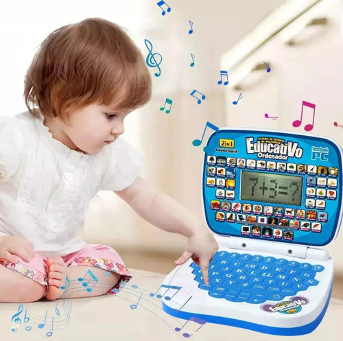 Computadora Interactiva Educativa Para Niños Ingles Español Celeste