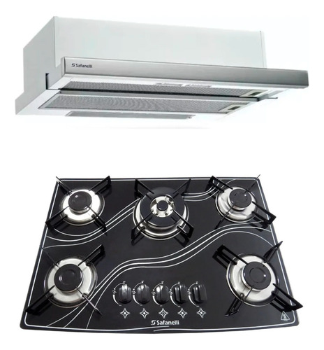 Cooktop 5 Bocas Tripla Depurador De Embutir 60cm  Safanelli