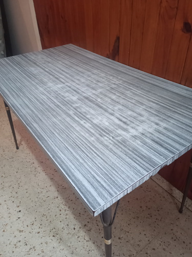 Mesa Enchapada Formica Retro Gris Negro