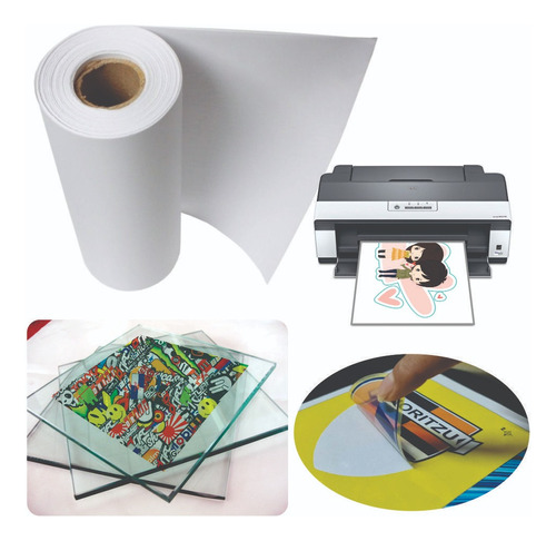 Vinilo Autoadhesivo Semi Transparente Impresión Tinta Inkjet