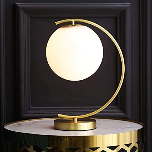 Lámpara Mesita Noche Moderna Dorada Moon Shape