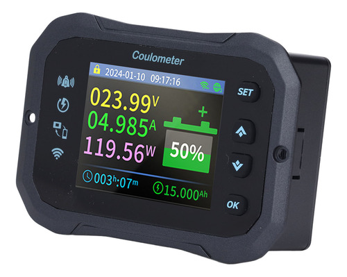 Monitor De Medidor De Corriente Y Voltaje De La Batería, Con