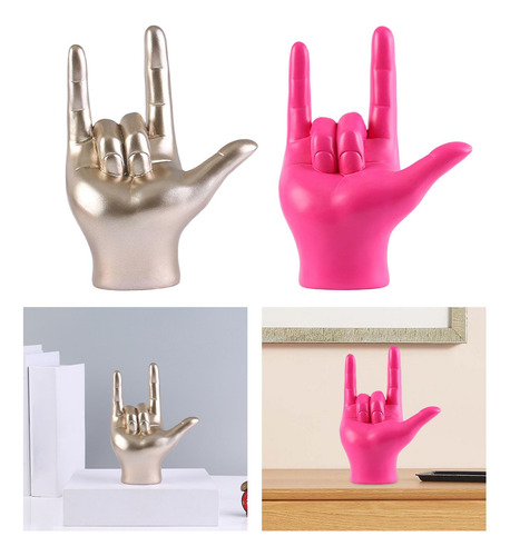 2x Amo Você Estátua De Gesto De Dedo Figura Escultura De