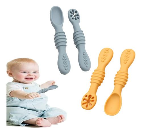 Cuchara 2 En 1 Para Raspar Frutas Y Piensos, 4 Unidades, Azu