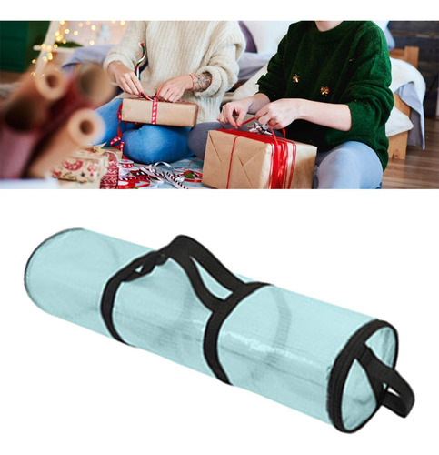Organizador De Papel De Regalo, Bolsa De 80x15cm Azul