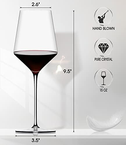 Juego De 4 Copas De Vino Tinto, Copas De Vino De Cristal Pre