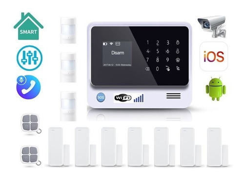 Kit Alarma 10 Sensores G90 Plus Wifi Gsm App Móvil