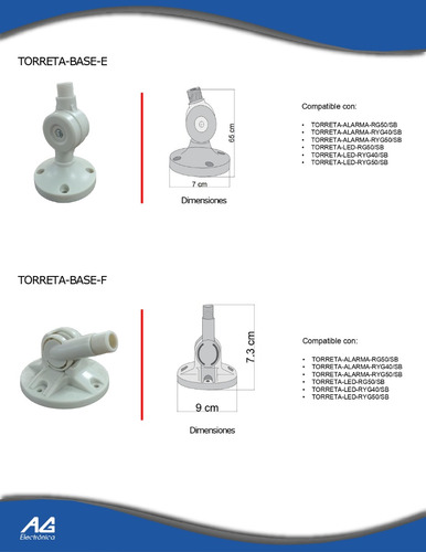 Base C Para Torreta De Seguridad Tipo Semáforo