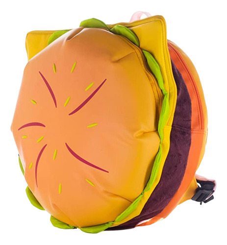 Mochila Cheeseburger Fashion Tote Zipper Pouch Uso Diário