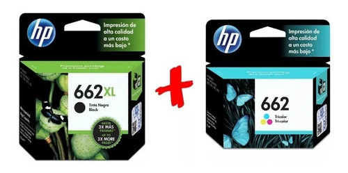 Cartucho Hp 662xl Negro + 662 Color Original Combo Gtia Env.