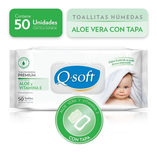 Toallas Húmedas Premium Q-soft Aloe Con Tapa (16 Paquetes)