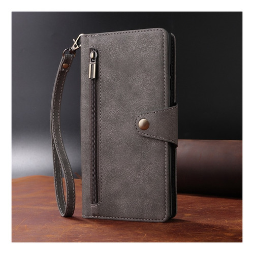 B Funda Tipo Cartera De Cuero Con Cremallera For Samsung S20