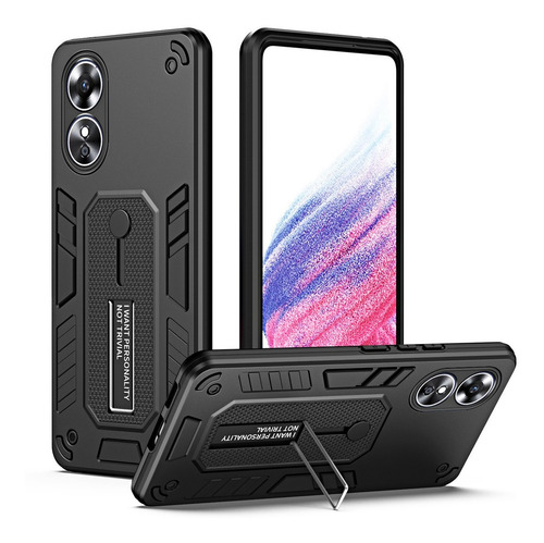 Funda Para Oppo A17/a17k, Soporte Metálico Anticolisión